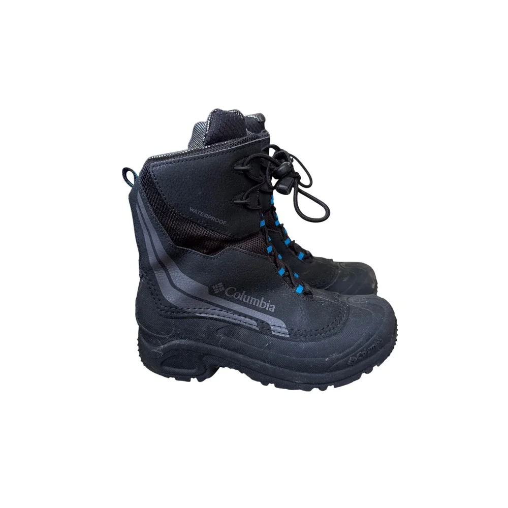 Columbia Bugaboot Plus IV Omni-Heat Waterproof Snow Boots Black Blue Youth‎ 6